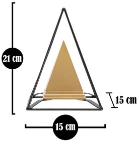 Metalowa figurka w dekorze w kolorze złota Mauro Ferretti Piramid
