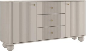 Komoda Vesper 160 cm z szufladami na kulach - kaszmir / złote uchwyty / nogi kule