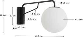 Biało-czarny kinkiet ø 20 cm Eilo – Kave Home