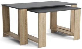 Stoliki kawowe ZESTAW STOLIKÓW 90+65cm MORI Dąb Sonoma/Antracyt