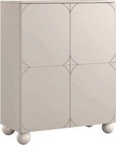 Komoda wysoka Sonatia II 120 cm dwudrzwiowa z dwoma ukrytymi szufladami - kaszmir