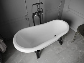 Mexen Retro wanna wolnostojąca 150 x 73 cm, biała, nogi czarne - 53251507300-70