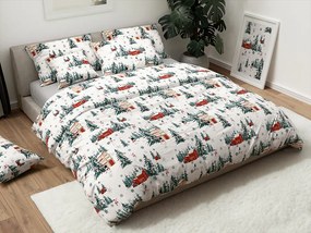 PrzytulneMieszkanie.pl PrzytulneMieszkanie.pl Pościel bawełniana SNOWY HOUSES, biała Rozmiar pościeli: 70 x 90 cm | 140 x 220 cm