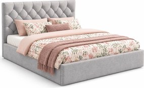 Jasnoszare łóżko tapicerowane z zagłówkiem 3 rozmiary R7-W73