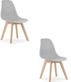 Krzesło Valora KITO ergonomiczne, szare, drewniane nogi do salonu x2