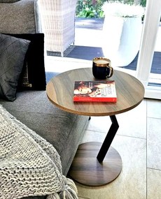 Stolik boczny, kawowy, orzech