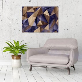 Obraz na szkle - 3D drewniane trójkąty (70x50 cm)