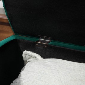 HOMCOM Stołek z miejscem do przechowywania, 2-w-1, wyściełany, z pokryciem z aksamitu, hydrauliczne amortyzatory, 120 x 46 x 42 cm, Niebieski