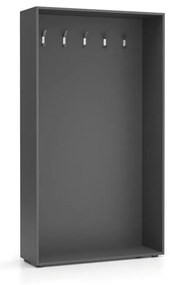 Wieszak ścienny BORDER, 5 haczyków, grafitowa