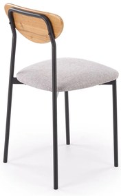 Zestaw stół + 4 krzesła, naturalny / czarny / popielaty DICKY