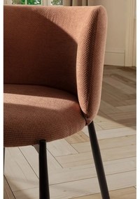 Brzoskwiniowe tapicerowane fotele jadalniane zestaw 2 szt. Ginny – MOME