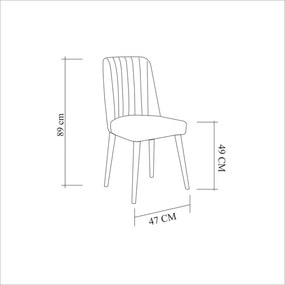 Szare aksamitne krzesło Stormi Sandalye – Kalune Design
