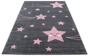 Dywan dziecięcy Kids gwiazdki szaro-różowe 120 cm x 170 cm
