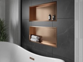Mexen X-Wall-R półka wnękowa z kołnierzem 75 x 30 cm, miedź szczotkowana - 19C0753010