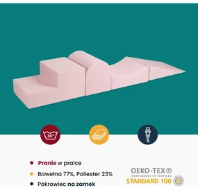 Piankowy 4-elementowy Zestaw Do Zabawy, Plac Zabaw Dla Dziecka, Welurowy, Szaroniebieski - Meowbaby®