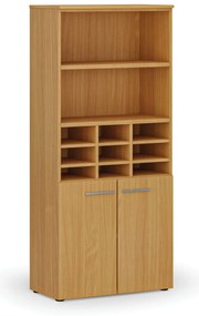 Regał sortujący PRIMO WOOD, 800 x 420 x 1781 mm, 9 przegród, buk