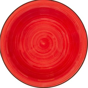Lamart LT9095 ceramiczny głęboki talerz Happy,średnica 21,5 cm, czerwony