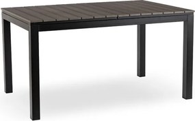 Stół Ogrodowy Prostokątny ARGOS 140-180 cm Rozkładany Ciemnoszary Dąb/Czarny
