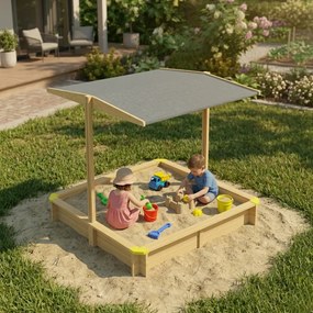 Piaskownica z baldachimem SANDY, drewno świerkowe, 120x120x120cm Jurhan