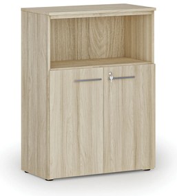 Szafa biurowa kombinowana PRIMO WOOD, 800 x 420 x 1087 mm, dąb naturalny