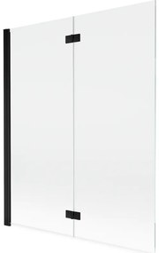 Mexen Mist parawan nawannowy 2-skrzydłowy lewy 140 x 150 cm, transparent, czarny - 8A9-140-002-70-00-L