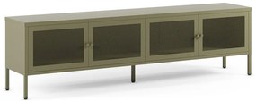 Zielona metalowa szafka pod TV 160x50x35 cm Fayna – Marckeric