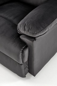 Fotel wypoczynkowy do salonu rozkładany czarny welur DRAGER