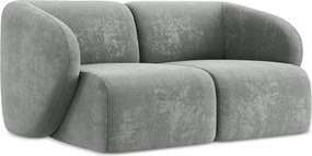 Modułowa sofa 2-osobowa - z tkaniny szenilowej - szary - LANI