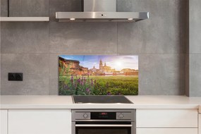 Panel szklany do Kuchni Wschód Słońca nad Niemiecką Rzeką