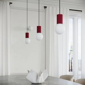 Bordowa lampa wisząca ze szklanym kloszem ø 12 cm Orbital – Nice Lamps