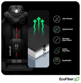 Materiałowy fotel gamingowy Diablo X-Player 2.0 Normal Size, biało-czarny