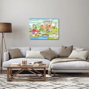 Obraz na szkle - Kolorowe miasteczko (70x50 cm)