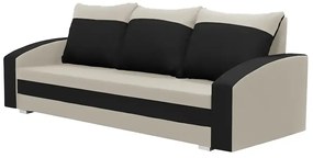 Kanapa sofa 3 os z funkcją spania KING Kremowy/Czarny