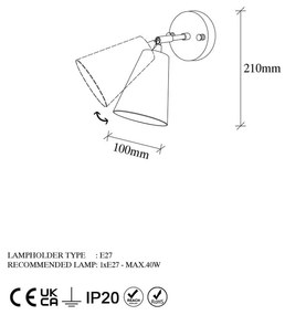 Kinkiet w kolorze złota ø 10 cm Evander – Opviq lights