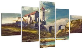 Obraz - Średniowieczny zamek (125x70 cm)