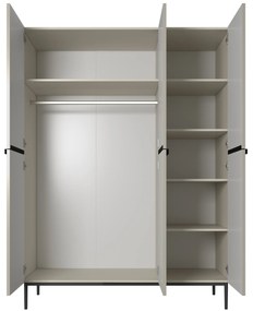 Szafa Nicole 150 cm z półkami - kaszmir / czarne nóżki