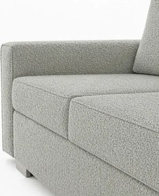 Sofa z Funkcją Spania DRAVOS Szara Boucle Japandi