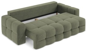 Rozkładana sofa z materiału bouclé w kolorze khaki 255 cm Milu – Makamii