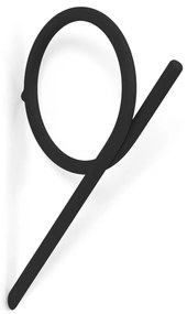 Czarny ścienny metalowy haczyk Tuba L – Spinder Design