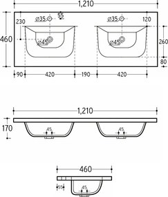 Zestaw Adel 048 biały mat - szafka 120 cm, słupek, lustro z lampkami i umywalka wpuszczana