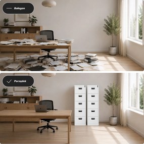 Szafa kartotekowa metalowa biała, 460x1625,5x600 mm: SARA V5