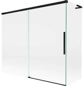 Mexen Rox L parawan nawannowy 2-skrzydłowy rozsuwany 180 + 80 x 150 cm, transparent, czarny - 8C9L-180-080-70-00