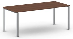 Stół konferencyjny do biura PRIMO INFINITY, 200x90 cm, szaro-srebrna podstawa, czereśnia