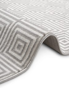 Dywan nowoczesny Perles Romby szaro-białe 160 cm x 235 cm