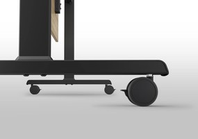 Mobilny stół MATCH, 180x80 cm, czarna podstawa, buk