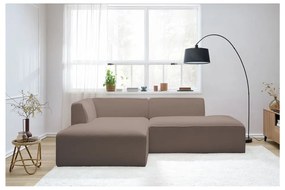 Brązowy narożnik modułowy z materiału bouclé (lewostronny/w kształcie litery L) Megeve – Bobochic Paris