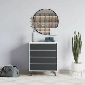 Komoda Suvera White and Anthracite