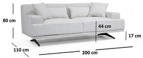 Jasnoszara sofa 200 cm Bentley – Balcab Home
