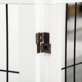 PawHut Barierka Ochronna dla Psów Drewniana Bramka Biała Sosnowa 185x36x71cm | Aosom PL