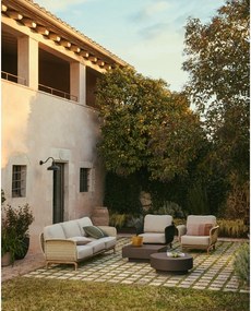 Beżowy tapicerowany fotel ogrodowy Alipa – Kave Home